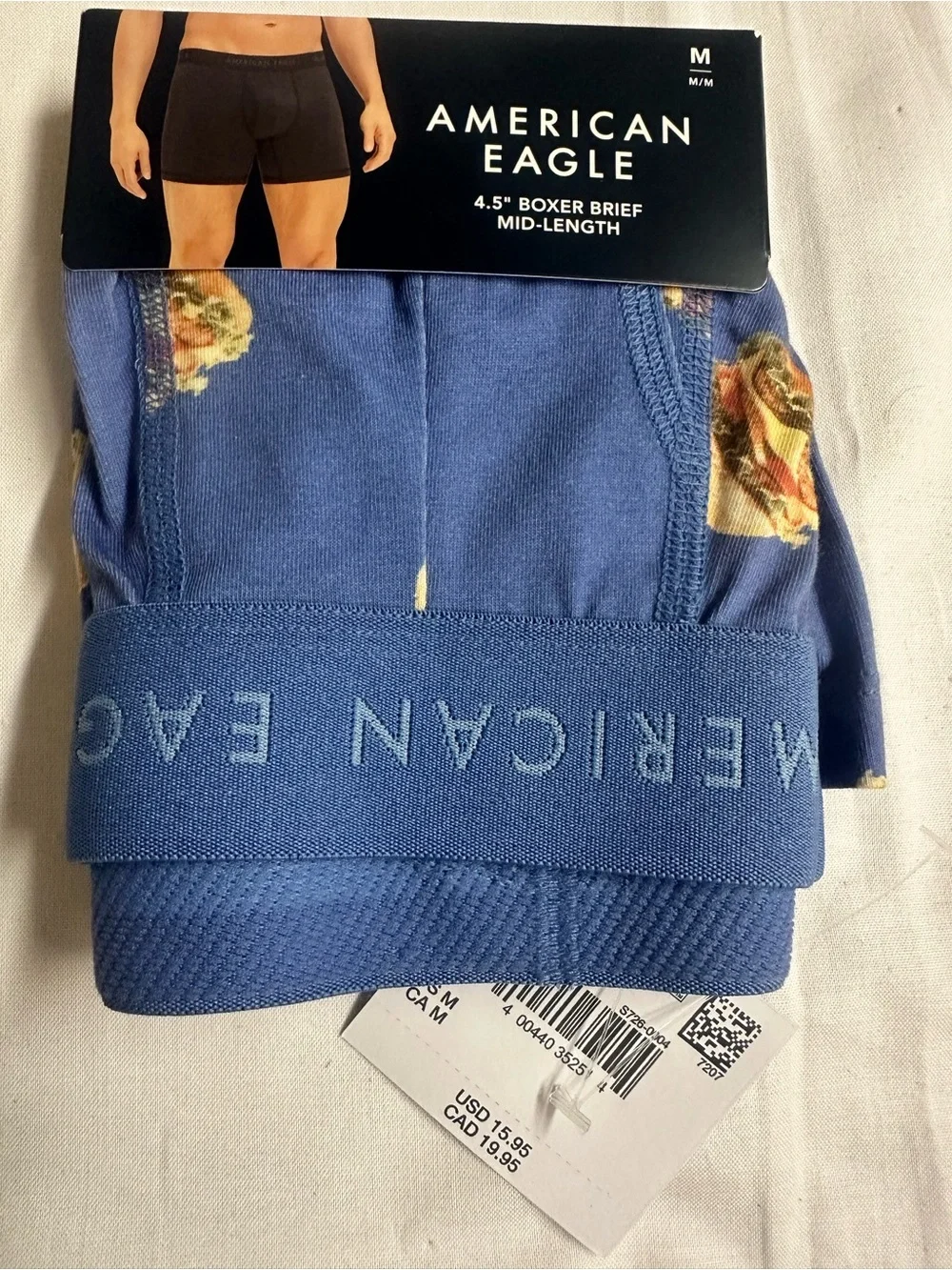 American Eagle Outfitters Men's Blue hamburger Boxer Briefs - Medium